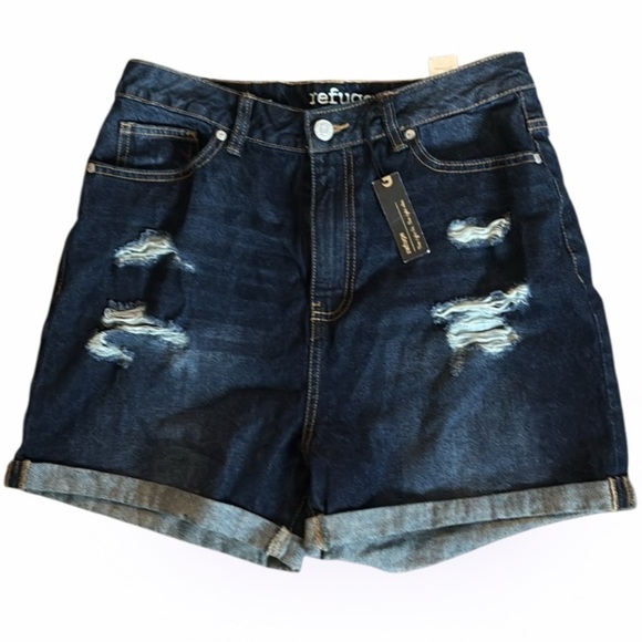 Charlotte Russe Refuge Mom Shorts Jean Shorts Size 9 - Picture 1 of 12